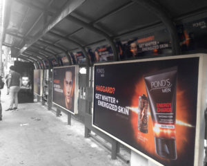 United Transid Advertisement Ponds Men Ambient Ads at Bus Stop